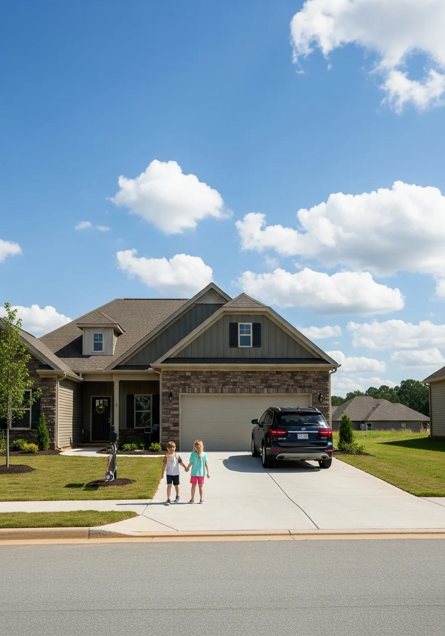 Lee County residential property with modern construction and landscaping typical of newer subdivisions.